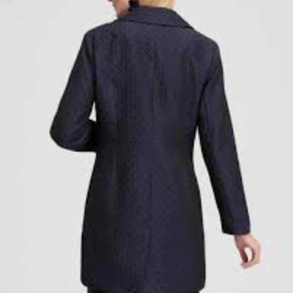 Chico's Navy Floral Jacquard Knit Topper Jacket Size US 4 - Picture 15 of 15